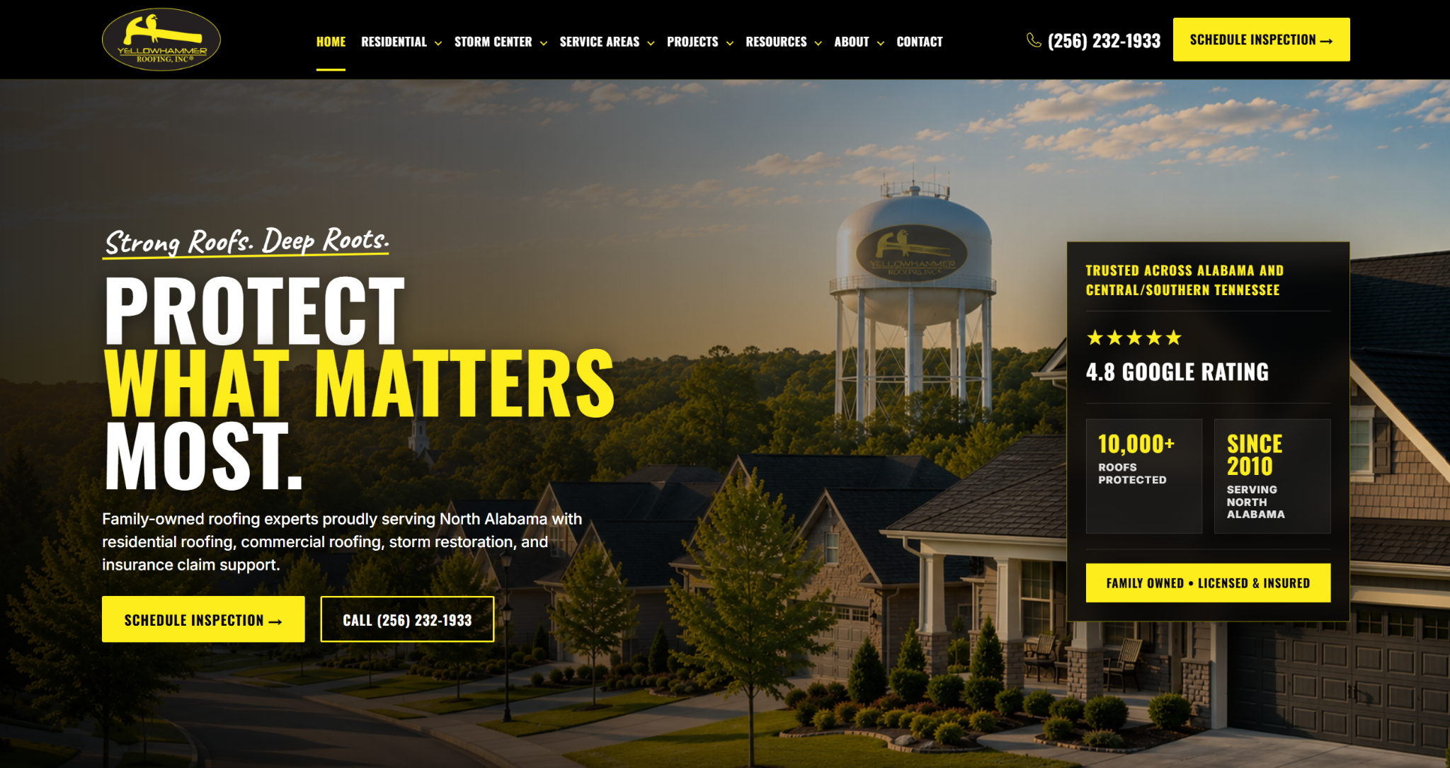 Yellowhammer Roofing public website